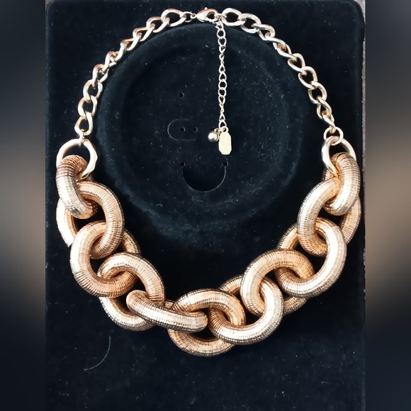 Natasha Gold Tone Chunky Link Necklace - Picture 4 of 4